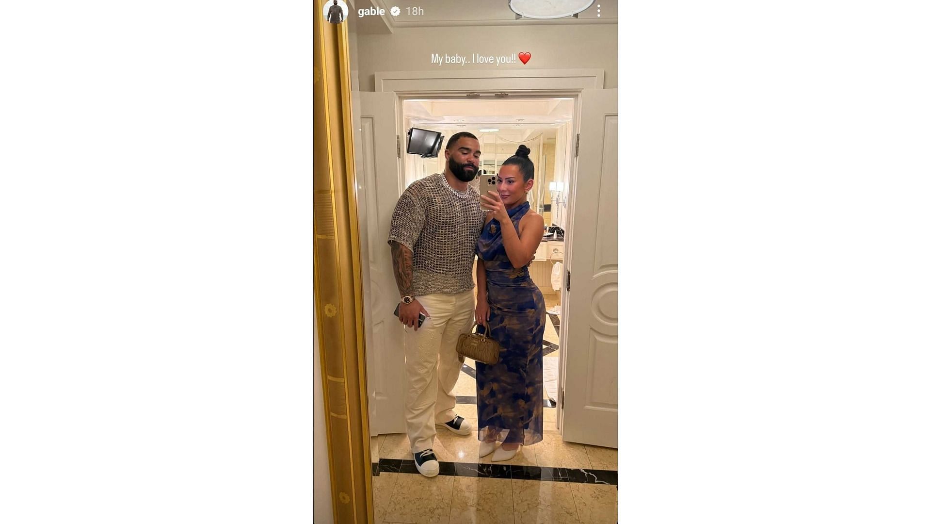 Screenshot of Steveson's Instagram story featuring his girlfriend, Madelyn Mitchell (Image via: Steveson's Instagram)